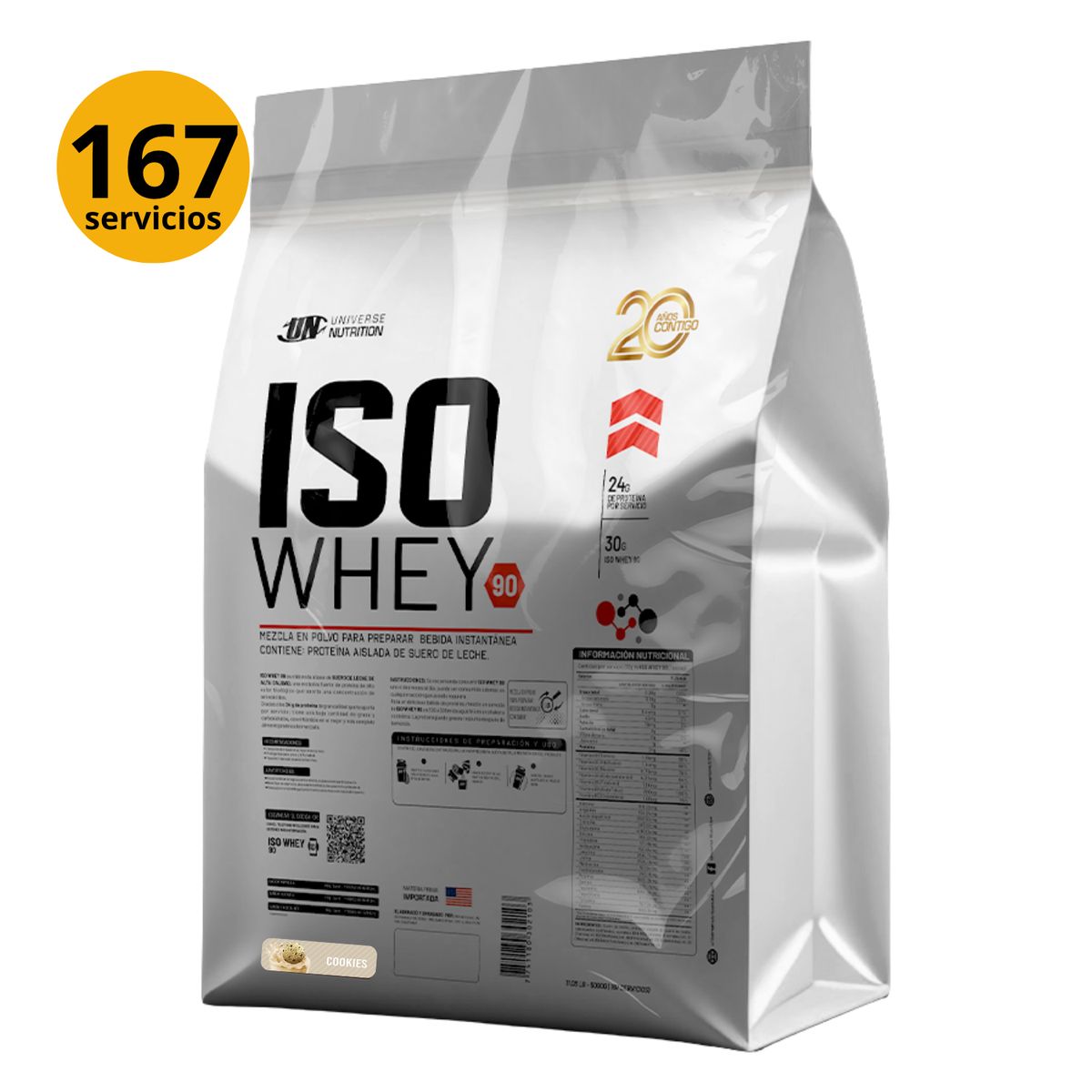 UNIVERSE NUTRITION - ISO WHEY 90 DE 5kg GALLETA - PROTEÍNA ISOLATADA