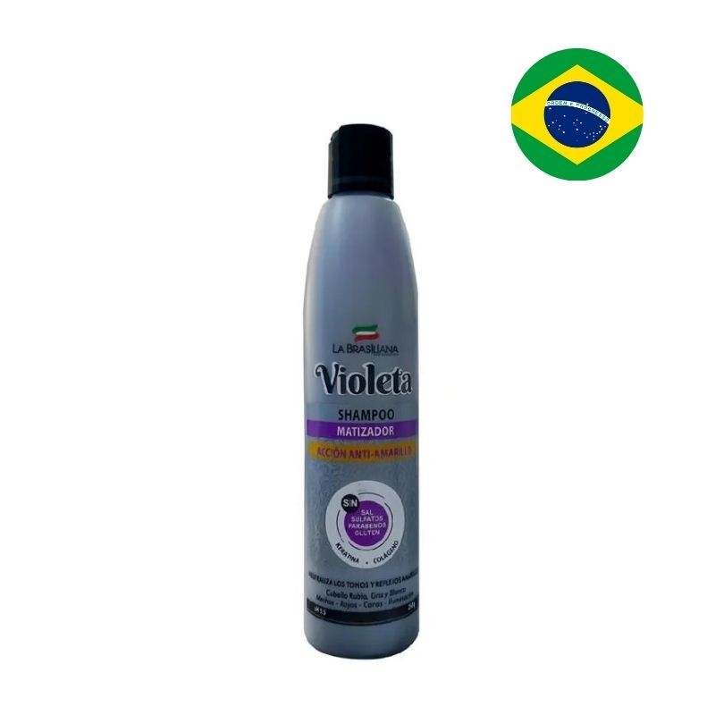 LA BRASILIANA - Shampoo Matizador Violeta Acción Anti-Amarillo - La Brasiliana x 250g