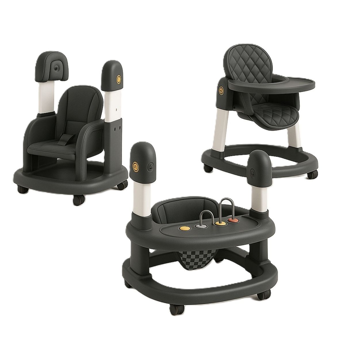 GENERICO - Silla de Comer  Mecedora  Andador Multifuncional Gris