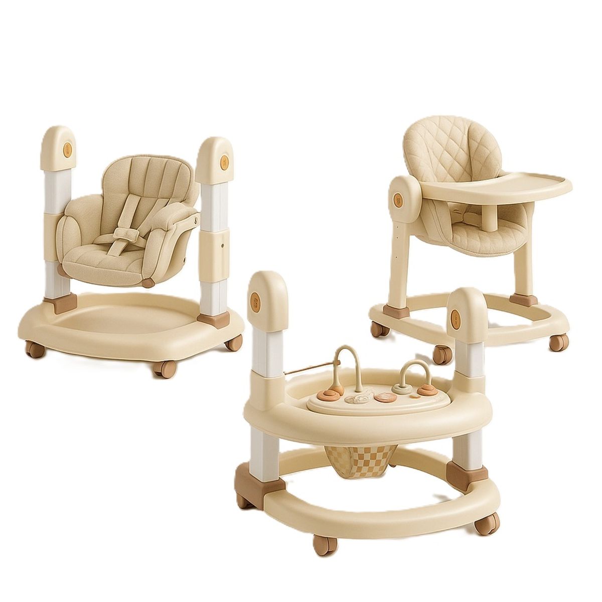 GENERICO - Silla de Comer  Mecedora  Andador Multifuncional Caqui