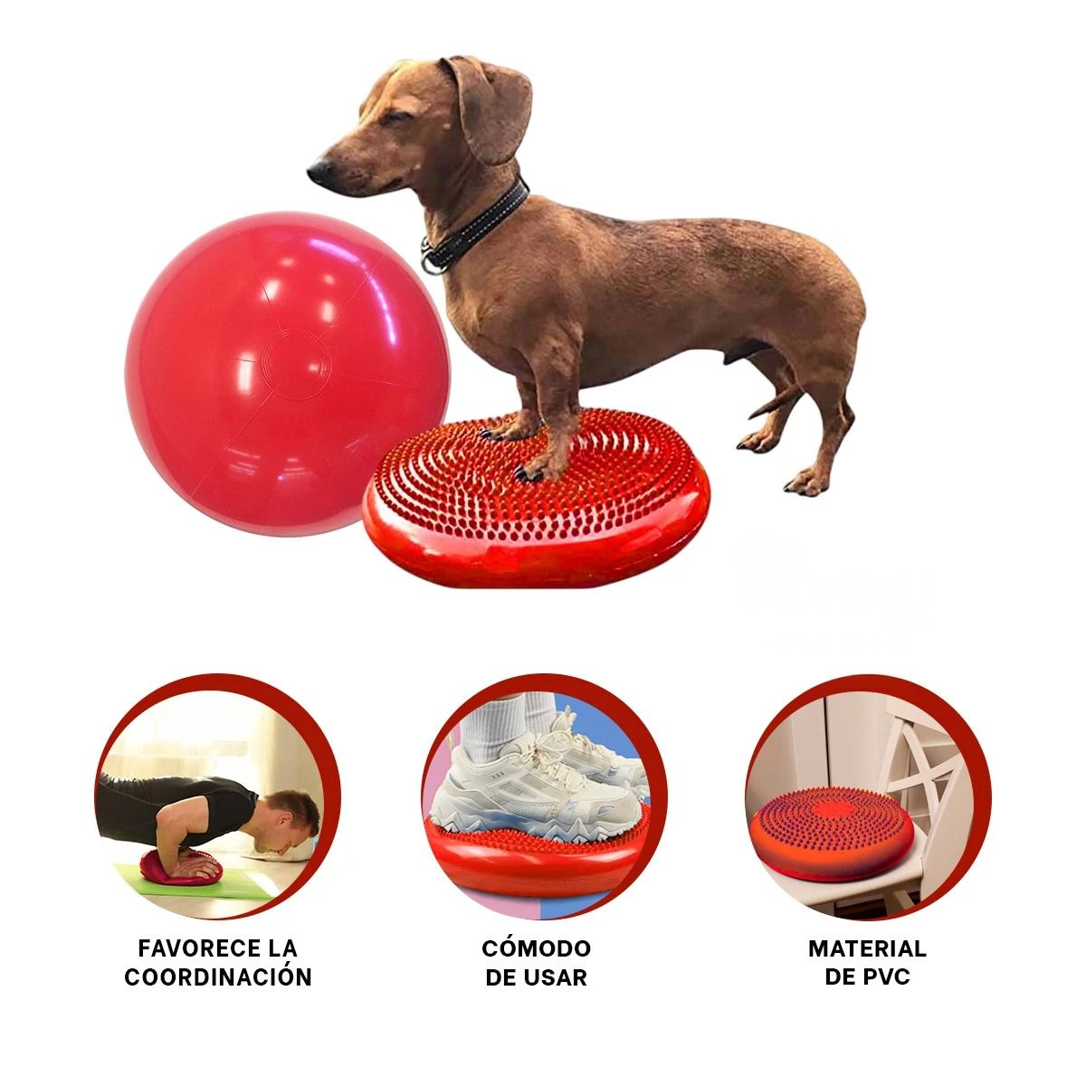 GENERICO - Pack12 Plataforma Balancin de Entrenamiento Rojo