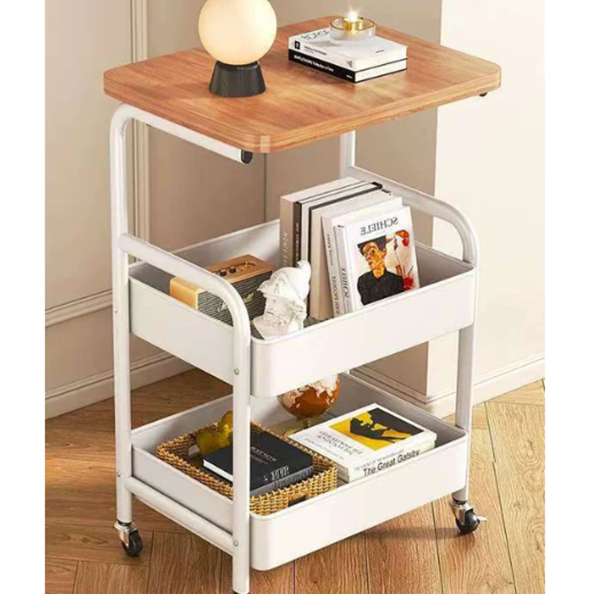 GENERICO - Mesa auxiliar - organizador multiuso con ruedas