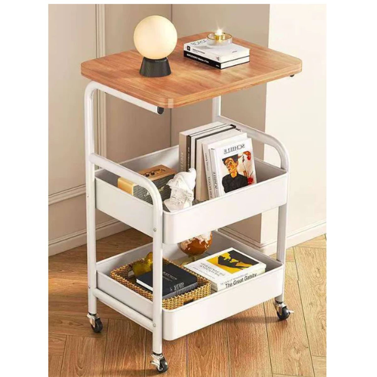 GENERICO - Mesa auxiliar - organizador multiuso con ruedas