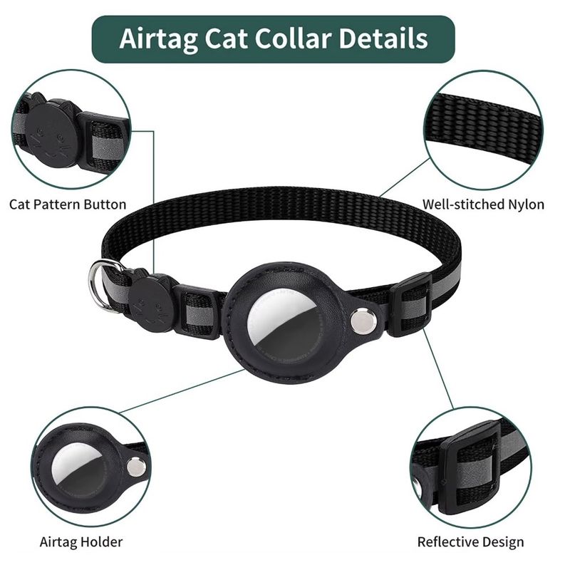 OEM - Collar Con Airtag Gps Incluido Gato Bluetooth Negro