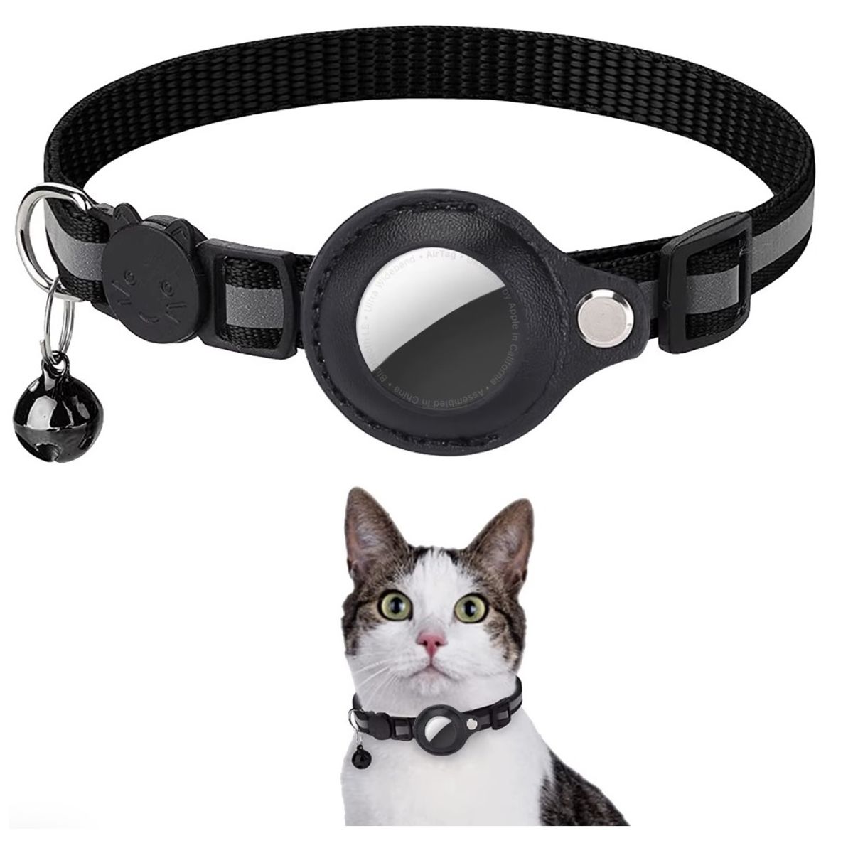 OEM - Collar Con Airtag Gps Incluido Gato Bluetooth Negro