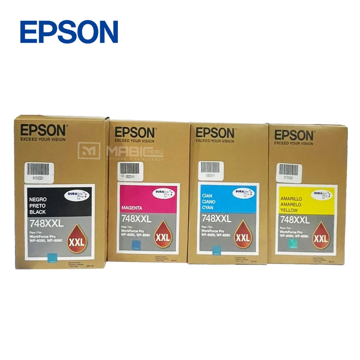 EPSON - Kit 4 Tinta Epson 748XXL WF-6090 WF-6590 WF-8590 WF-8090