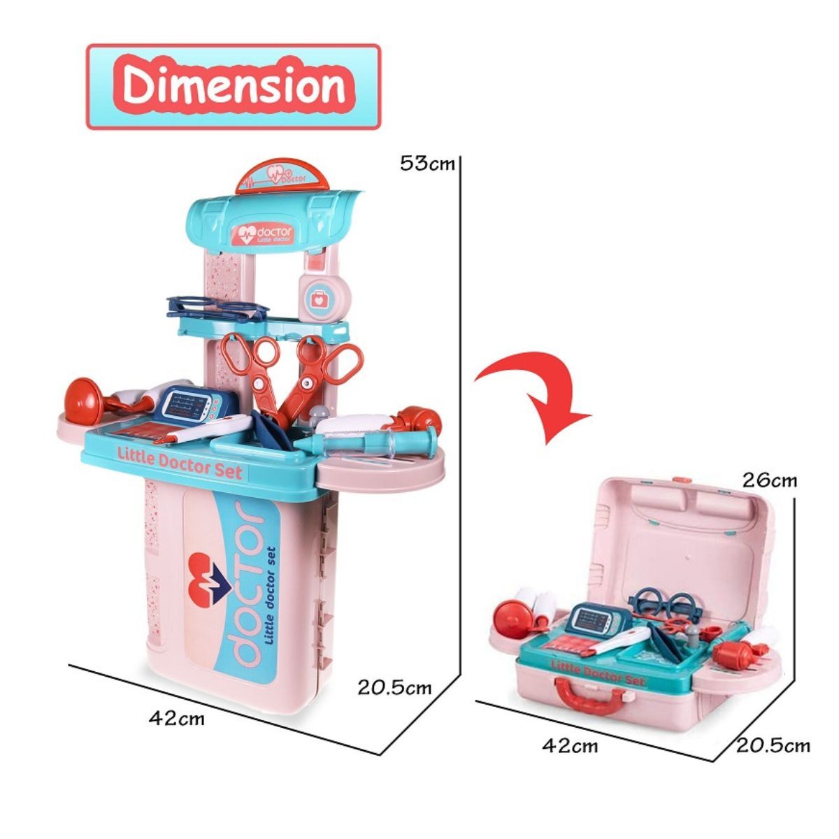 GENERICO - Juguete Maleta Set De Doctora 3 En 1 Con Accesorios Niñas