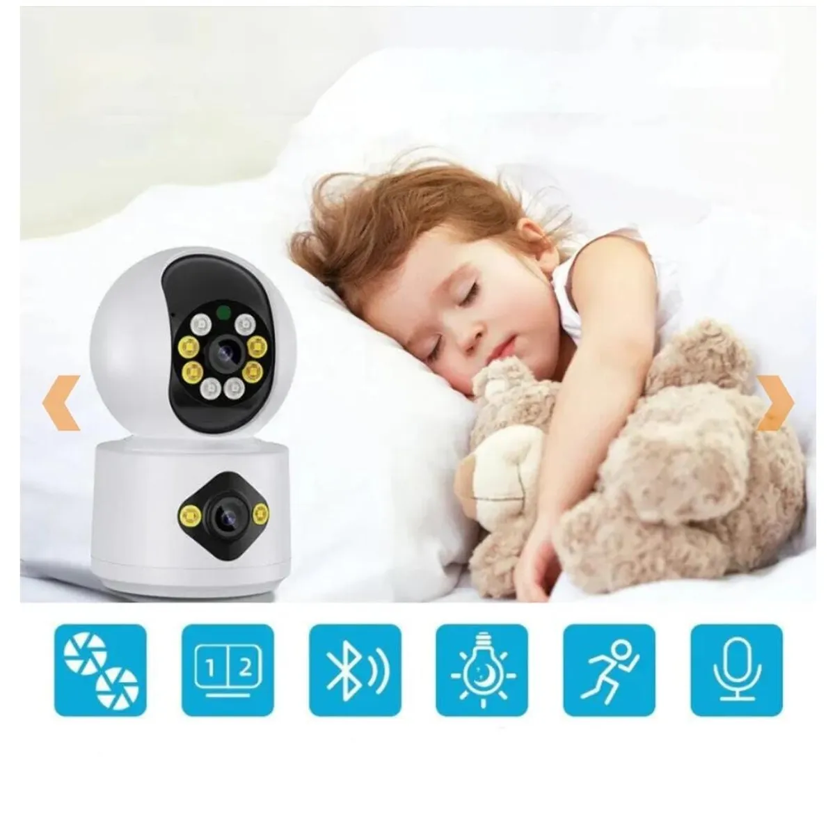 GENERICO - Cámara Doble de Vigilancia ICSee Inteligente WIfi 360º 4mp