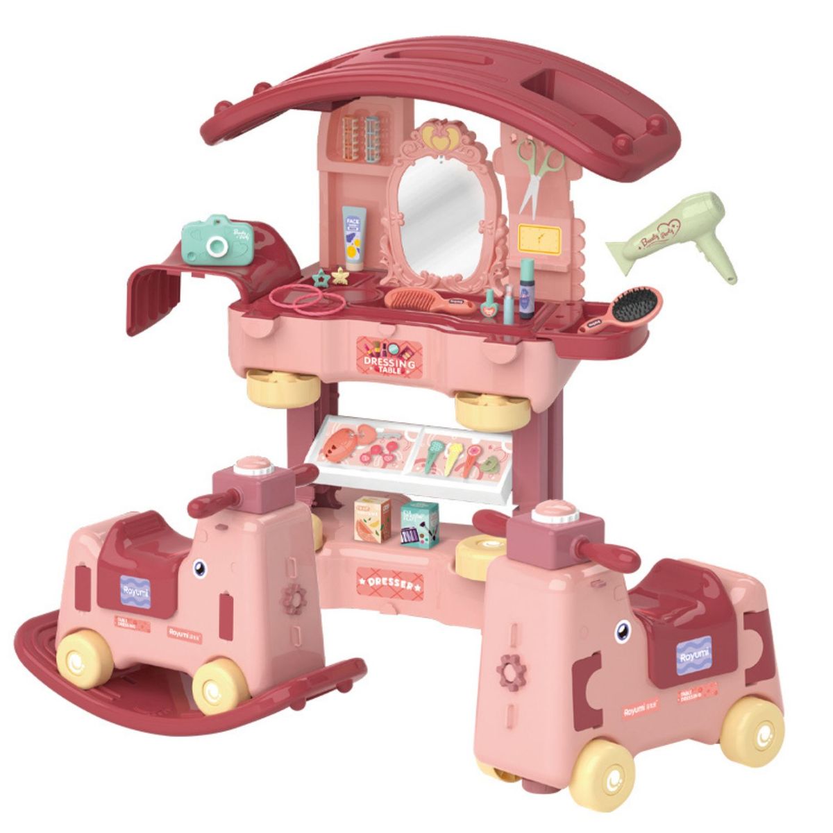 GENERICO - Role Play 3 en 1 Tocador / Balancín/ Correpasillos