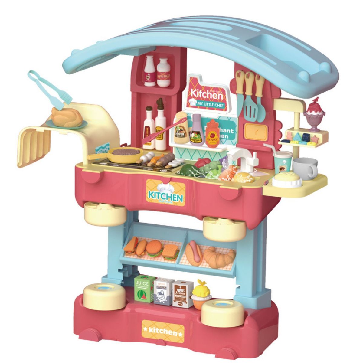 GENERICO - Role Play 3 en 1 Cocina / Balancín/ Correpasillos