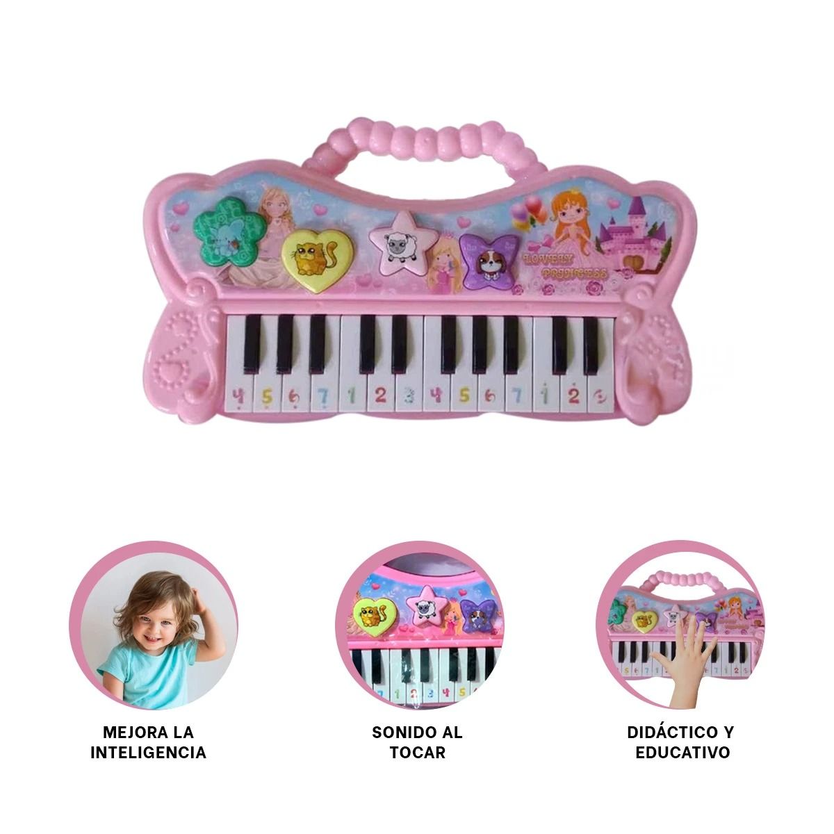 GENERICO - Pack2 Piano que Sirve para Niñas en Rosa Y+Regalo Stickers