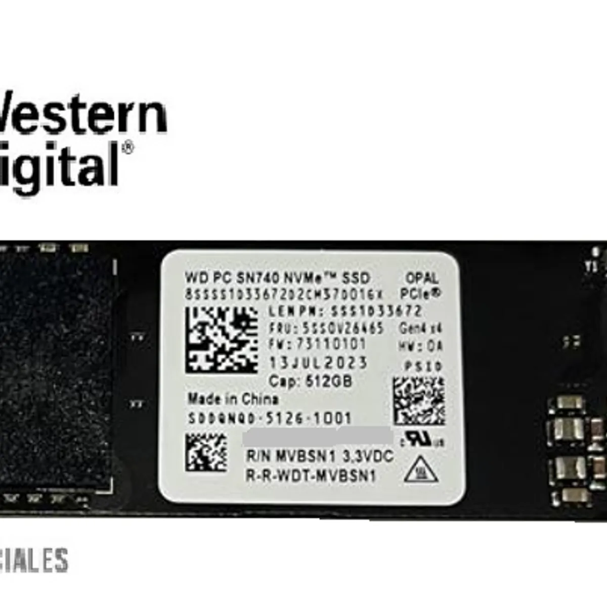 WESTERN DIGITAL - Disco solido Western Digital 512GB M2-2280 NVMe PCle
