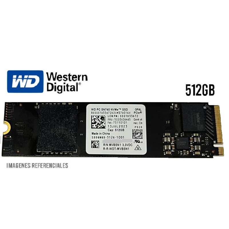 WESTERN DIGITAL - Disco solido Western Digital 512GB M2-2280 NVMe PCle