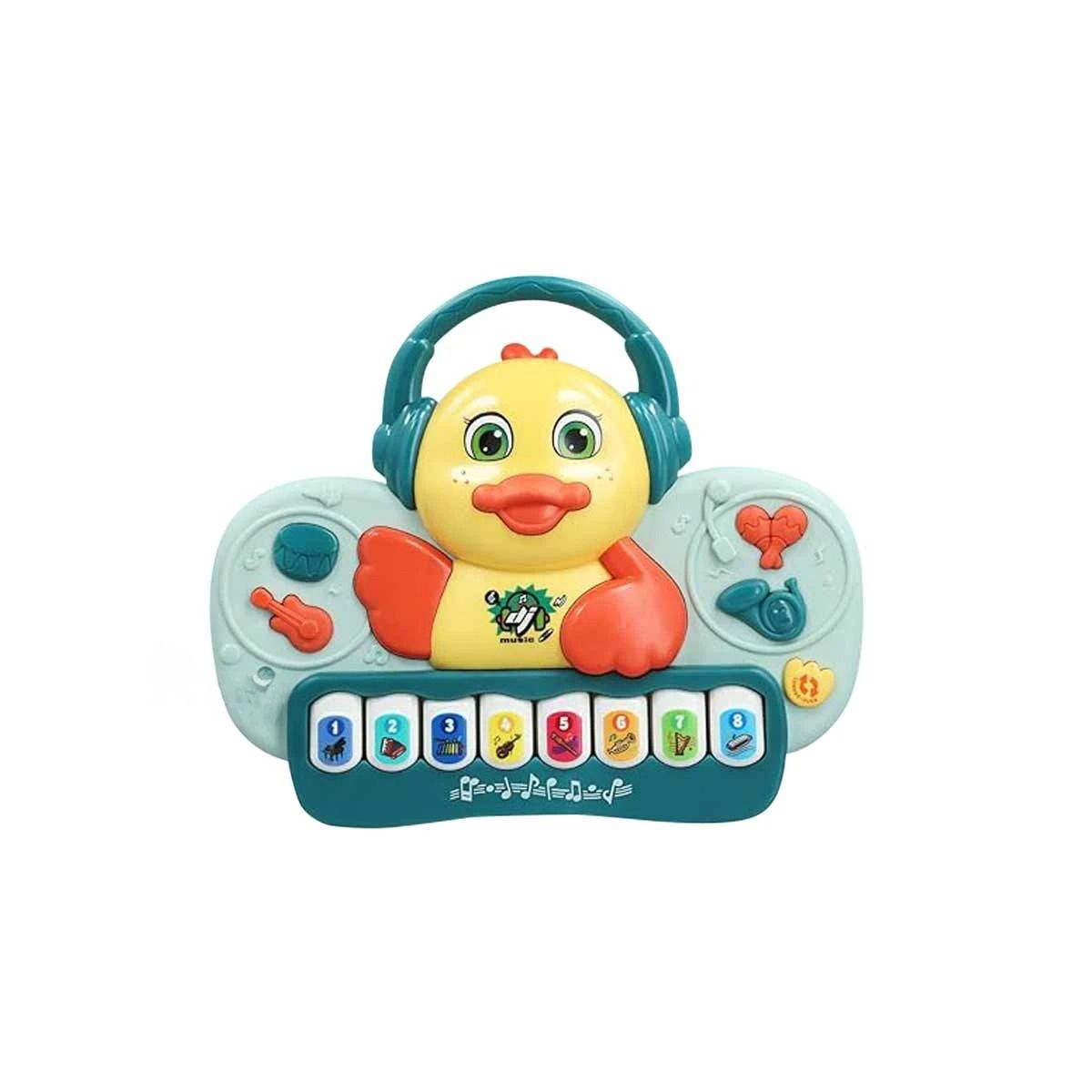 RYBIU IMPORT - Pack6 Piano de Niños Musical Pato Verde Y+Ligas de Regalo