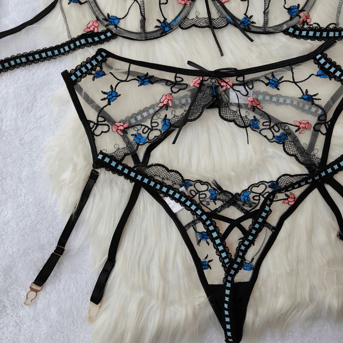 GENERICO - Set de Lencería negro para mujer talla S - ARIA