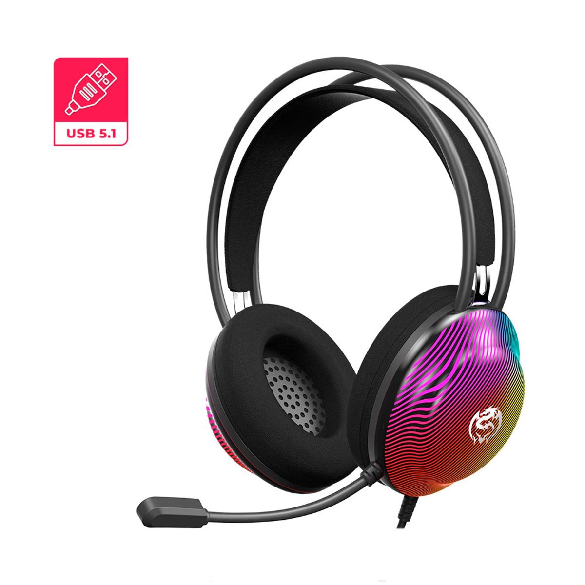 CYBERTEL - SPLENDID CYB HG513 AURICULAR GAMER USB RGB CMICRO CYBERTEL