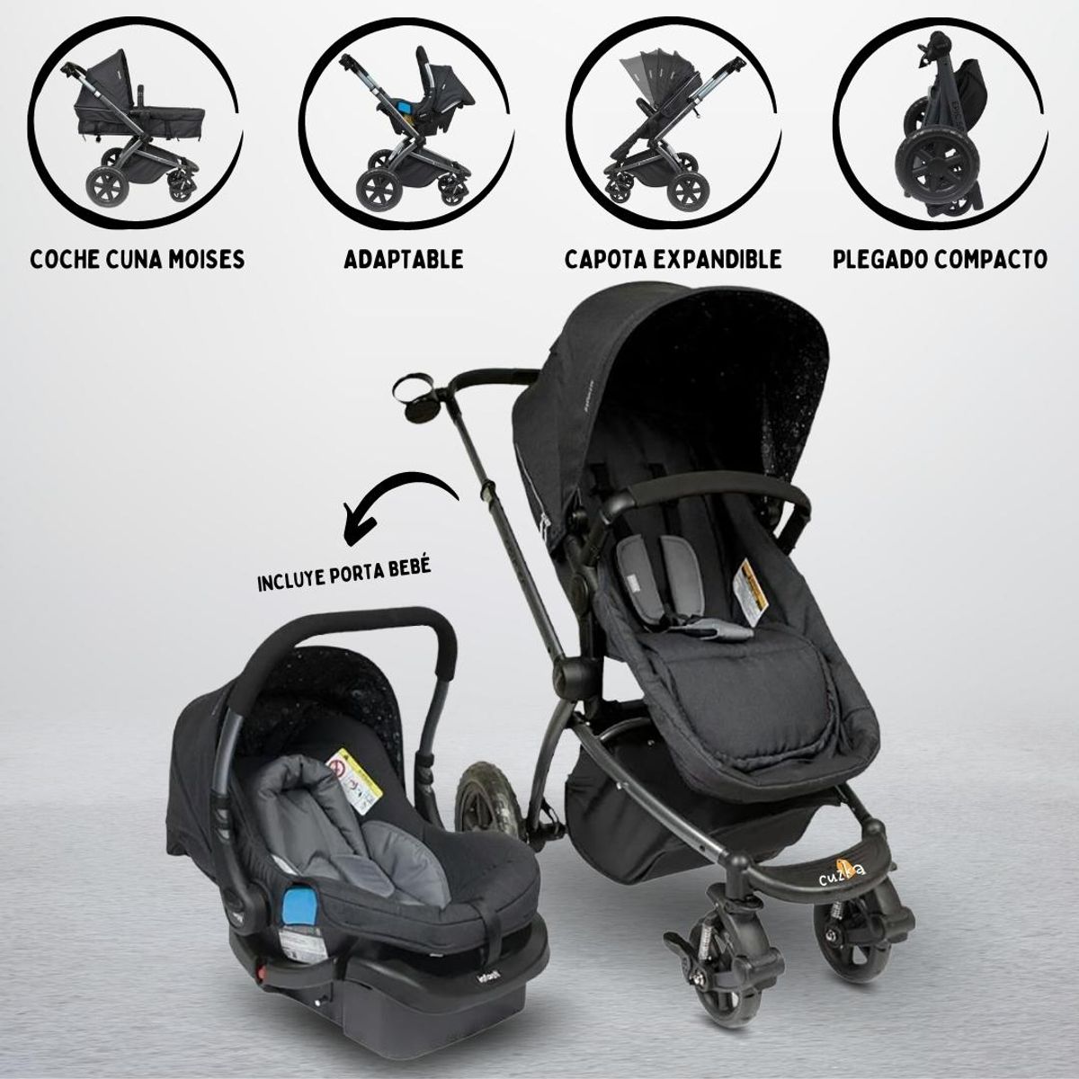 INFANTI - Coche Travel System para Bebé «EPIC 5G» Black