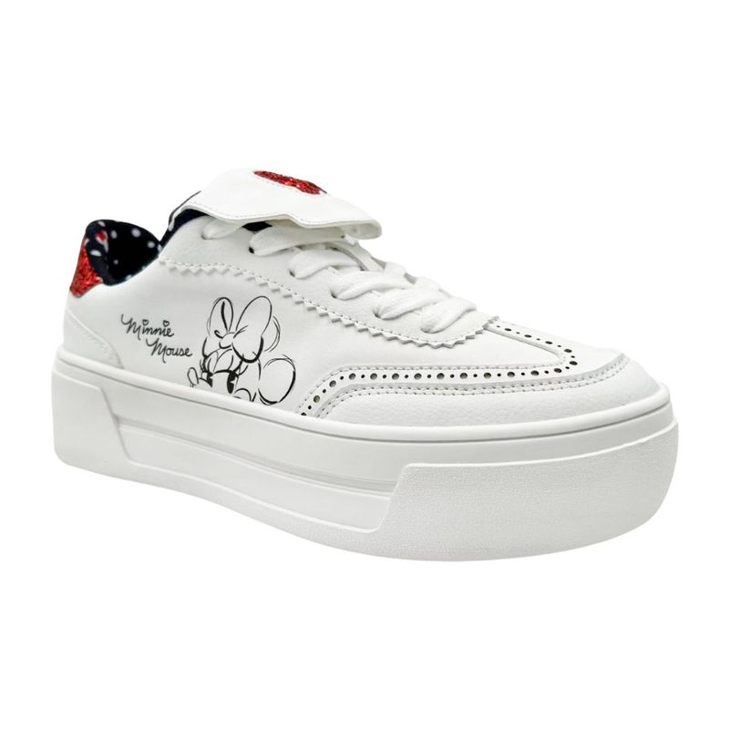 MINNIE - Zapatillas Mujer Minnie Mouse Casual Blanco