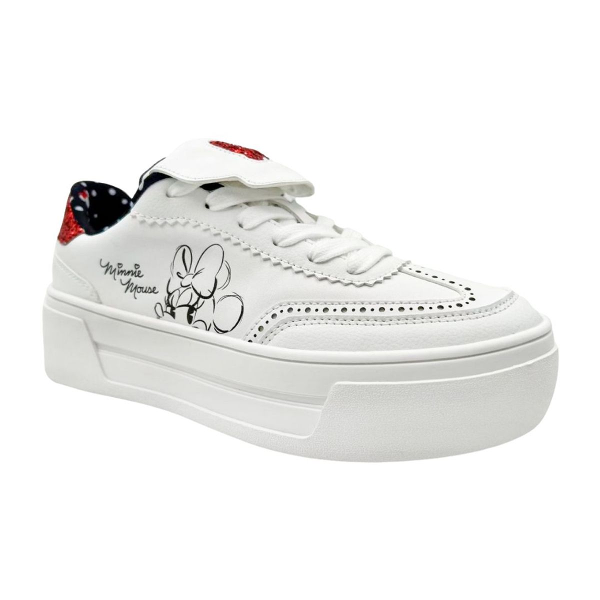 MINNIE - Zapatillas Mujer Minnie Mouse Casual Blanco