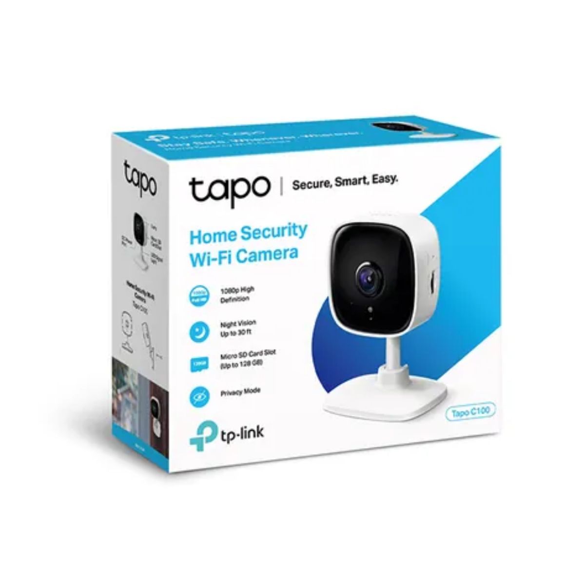 TP LINK - TP-LINK Tapo C100 Cámara de Seguridad WIFI 2MP FullHD Alexa