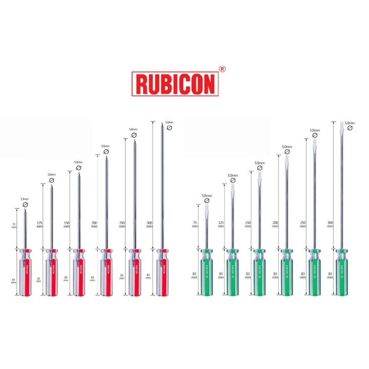RUBICON - DESARMADOR 4 PLANO - 102-4 316 RUBICON pza - 24492