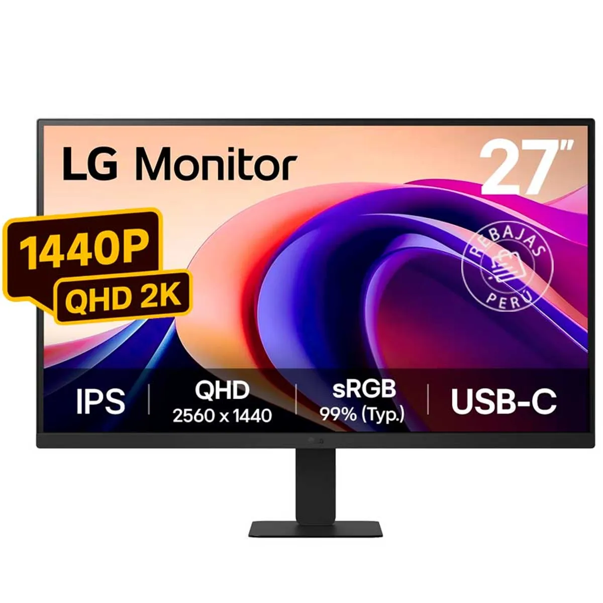 LG - Monitor LG 27U631A-B 27” QHD IPS 100Hz con HDR10 y USB-C 15W