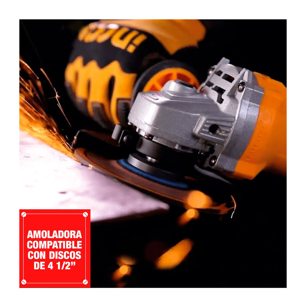 INGCO TOOLS - Amoladora Angular 1100w 5 Esmeril Cortadora X5 Discos Ingco