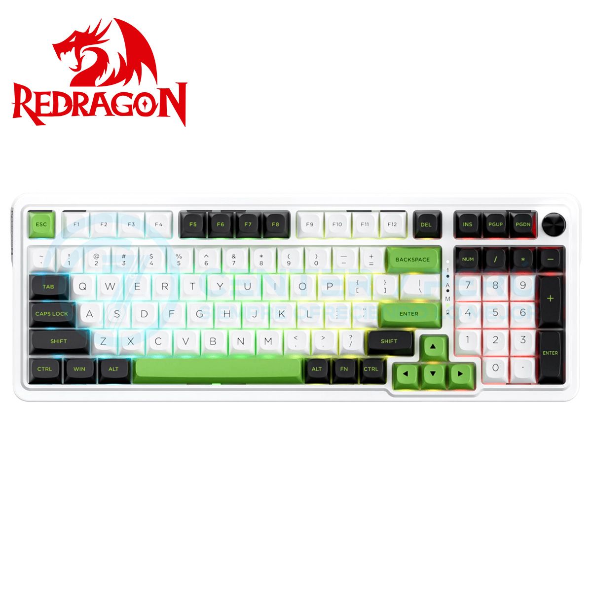 REDRAGON - Teclado Redragon EISA K686WGB-RGB-MAX Wireless English Green