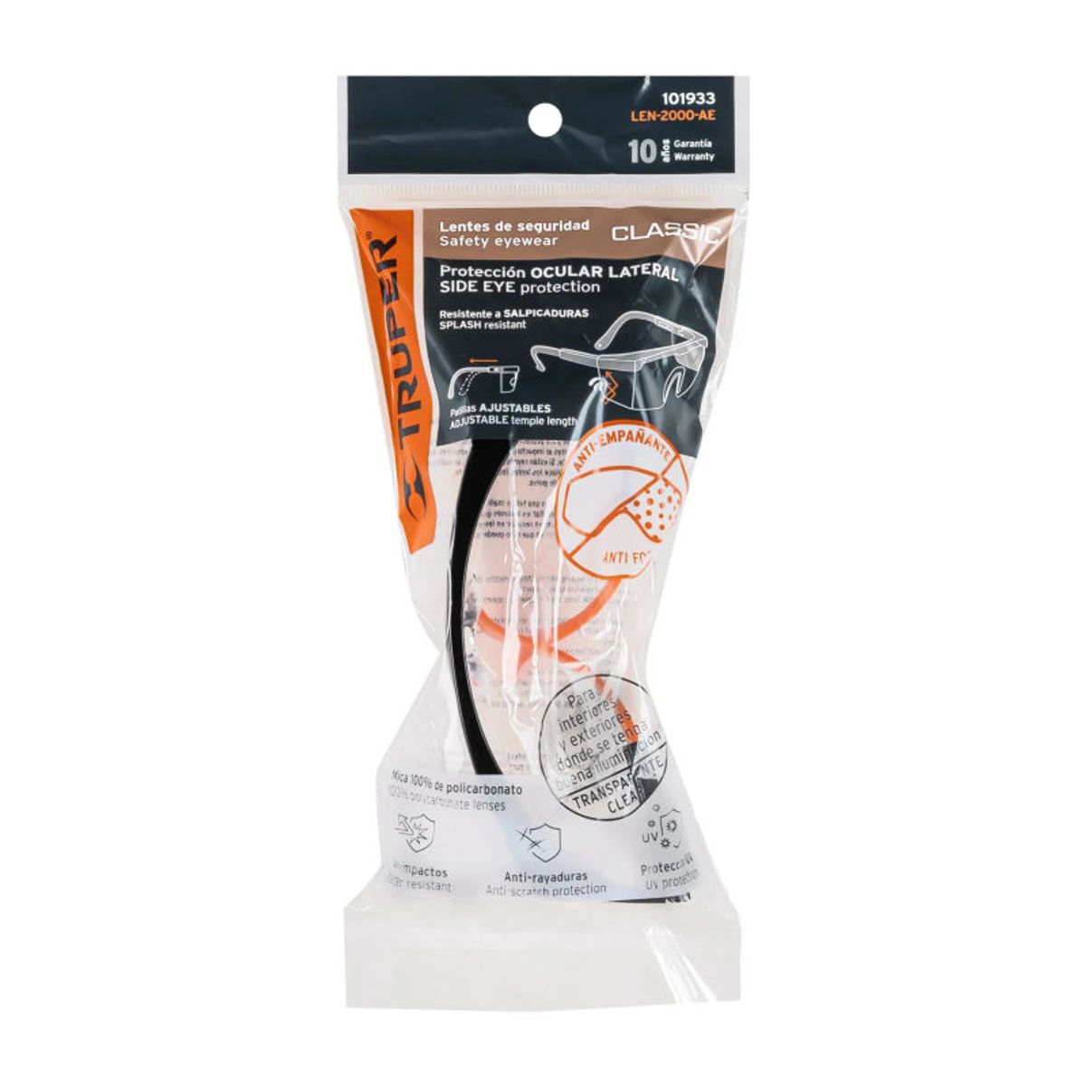 TRUPER - Lentes de seguridad ajustables claros cantiempaño Truper - 101933