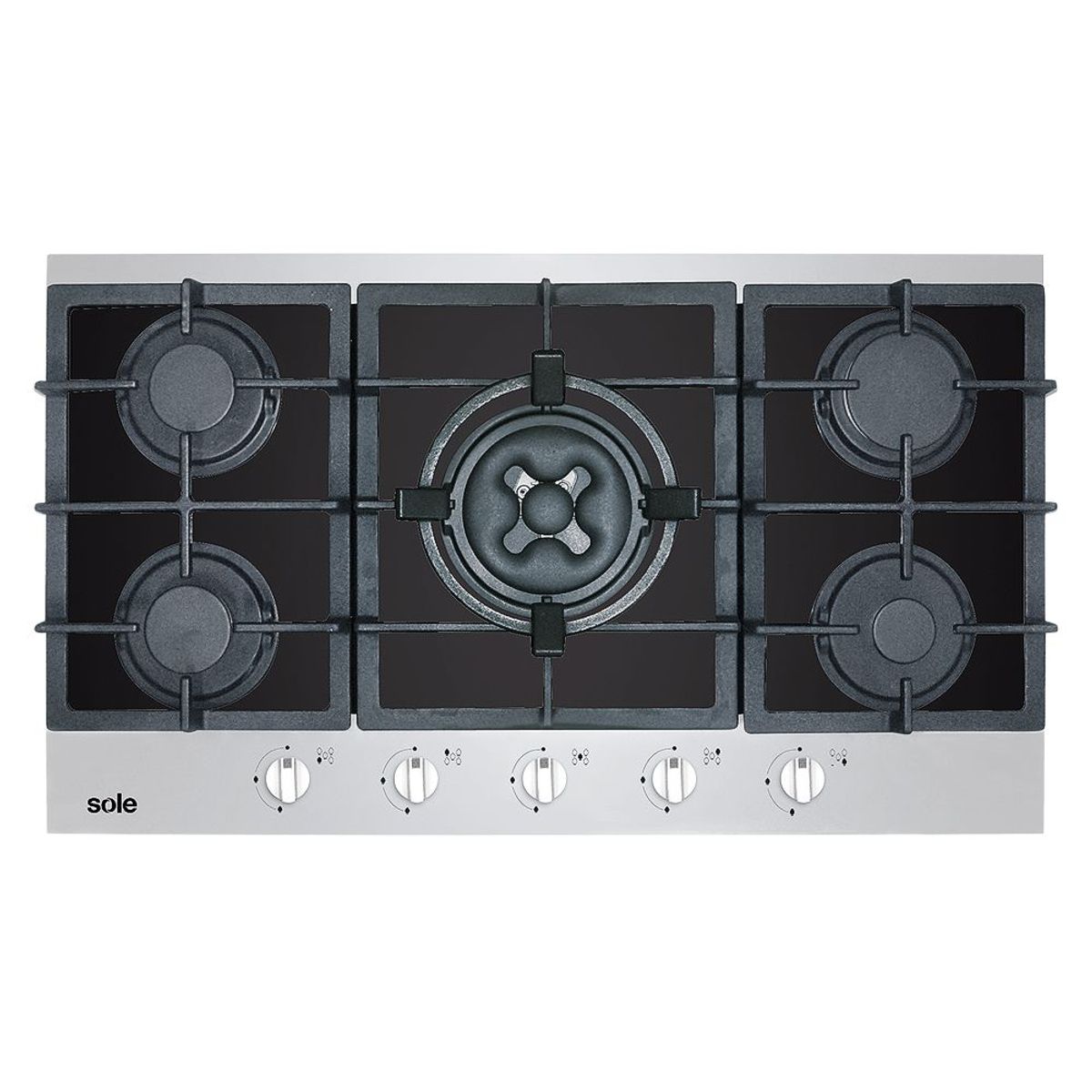 SOLE - Cocina Empotrable 5 Hornillas SOLCO039 87 cm Inox