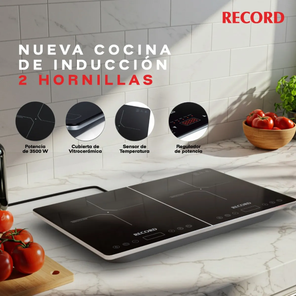 RECORD - Record Cocina de Inducción- Eléctrica 2 Hornillas NUEVO