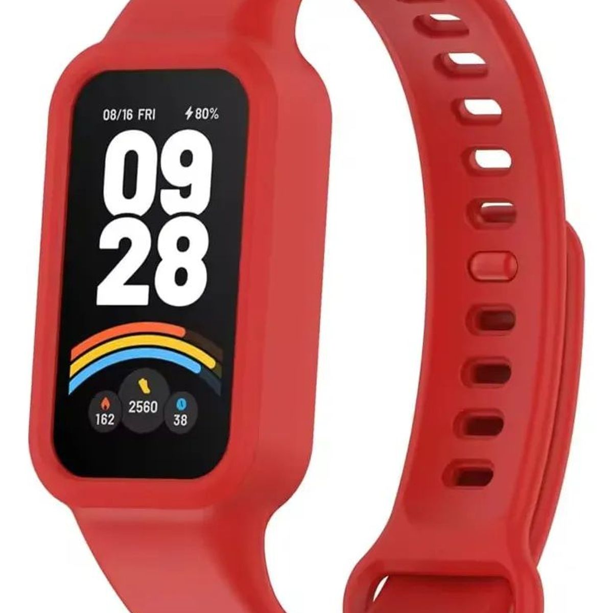 GENERICO - CORREA PARA REDMI SMART BAND 3 - XIAOMI SMART BAND 9 ACTIVE ROJO