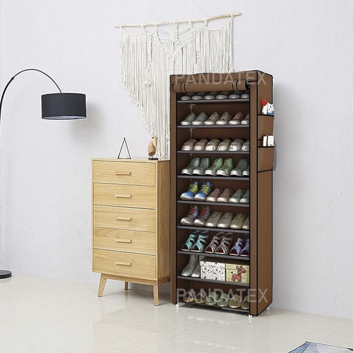 SM - ORGANIZADOR DE ZAPATOS 9 NIVELES COLOR MARRON