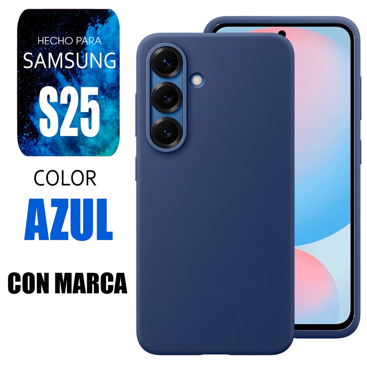 GENERICO - Silicone Case Para Samsung S25 Azul Con Marca
