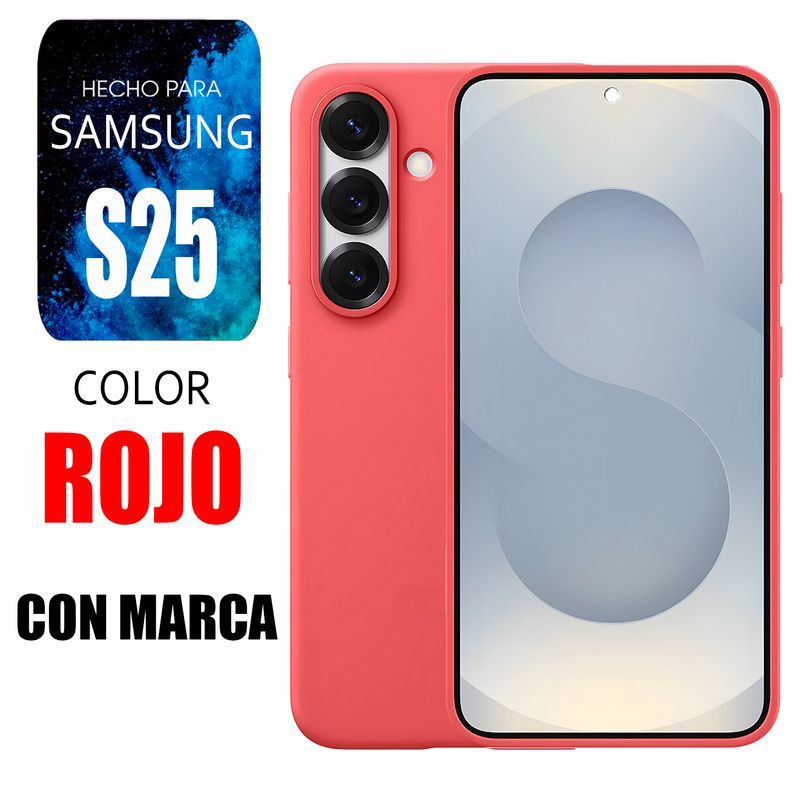 GENERICO - Silicone Case Para Samsung S25 Rojo Con Marca