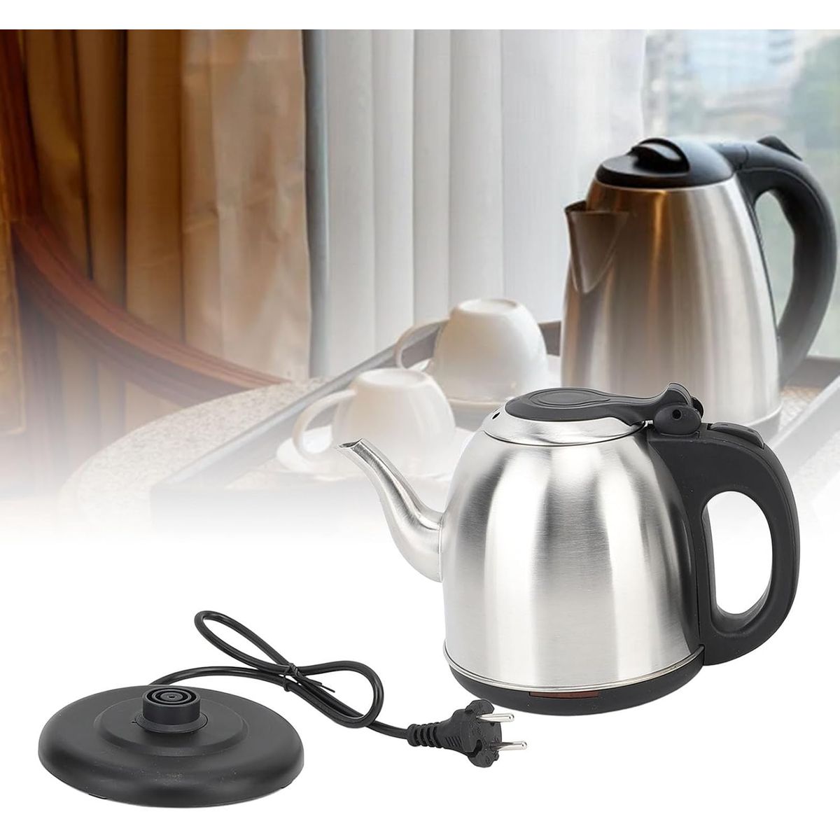 OEM - Hervidor De Agua Eléctrico 1200mL 1350W Retro De Acero Inoxidable