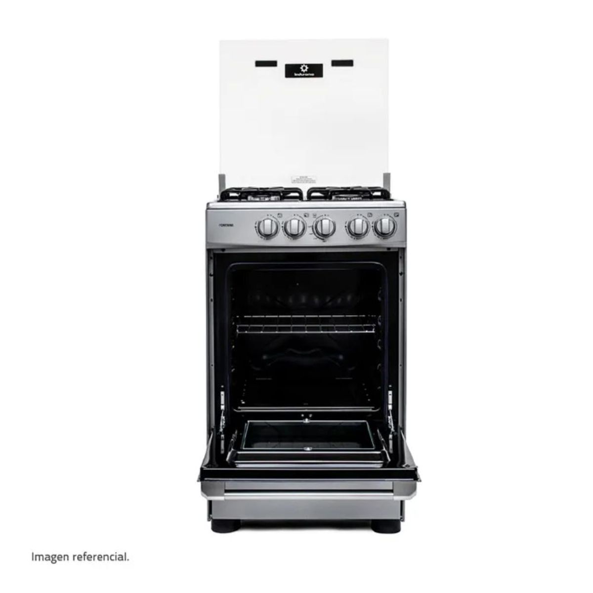 INDURAMA - Cocina Indurama de Pie a Gas 20" 4 Hornillas Acero Fontana - Gris - con Horno