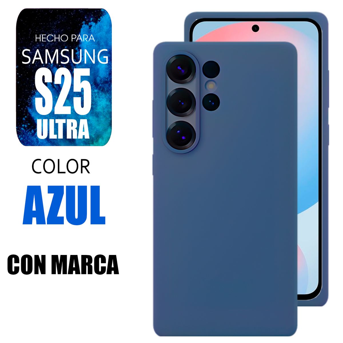 GENERICO - Silicone Case Para Samsung S25 Ultra Azul Con Marca