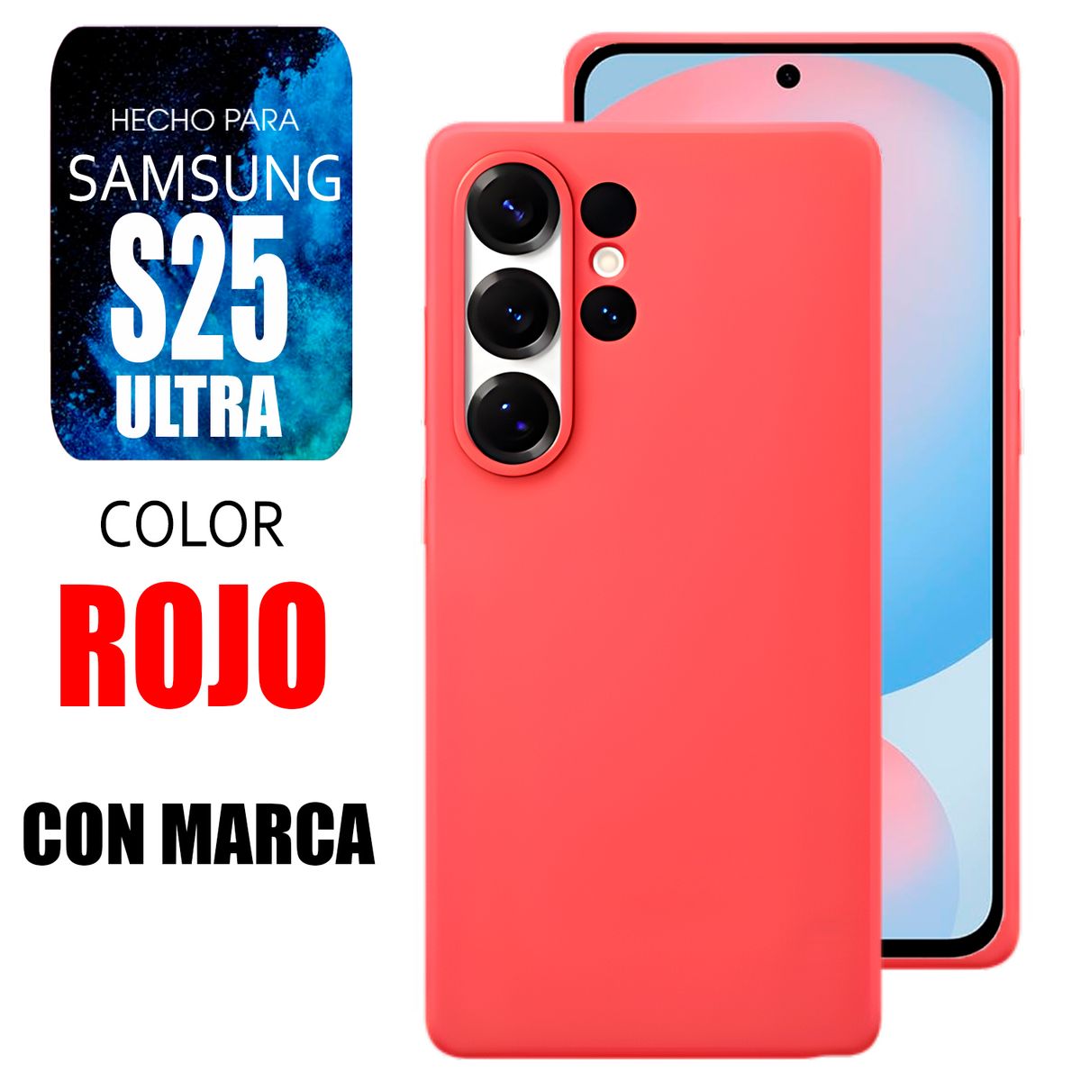 GENERICO - Silicone Case Para Samsung S25 Ultra Rojo Con Marca