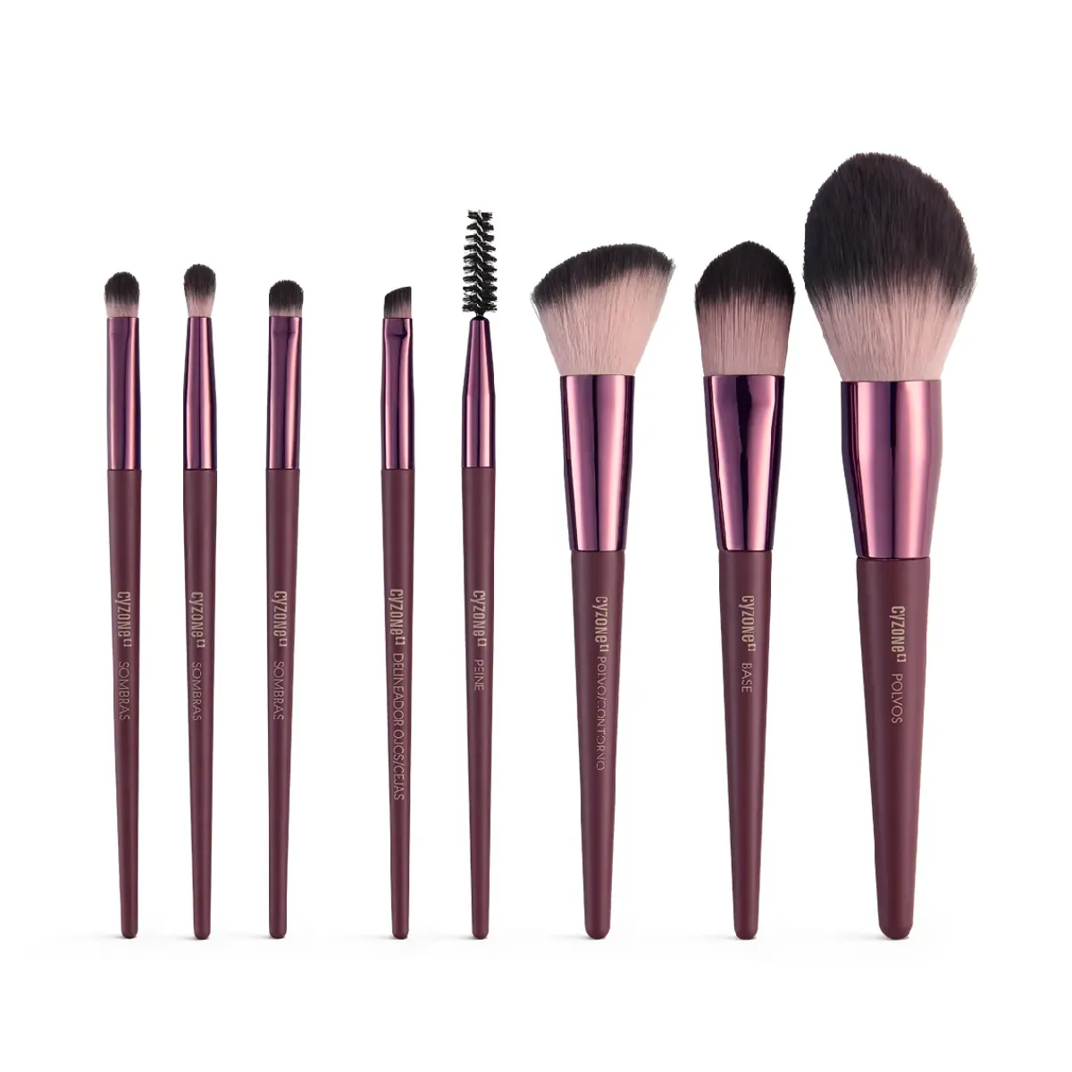 CYZONE - Set de 8 brochas Glam Beauty y organizador de base giratoria Cyzone