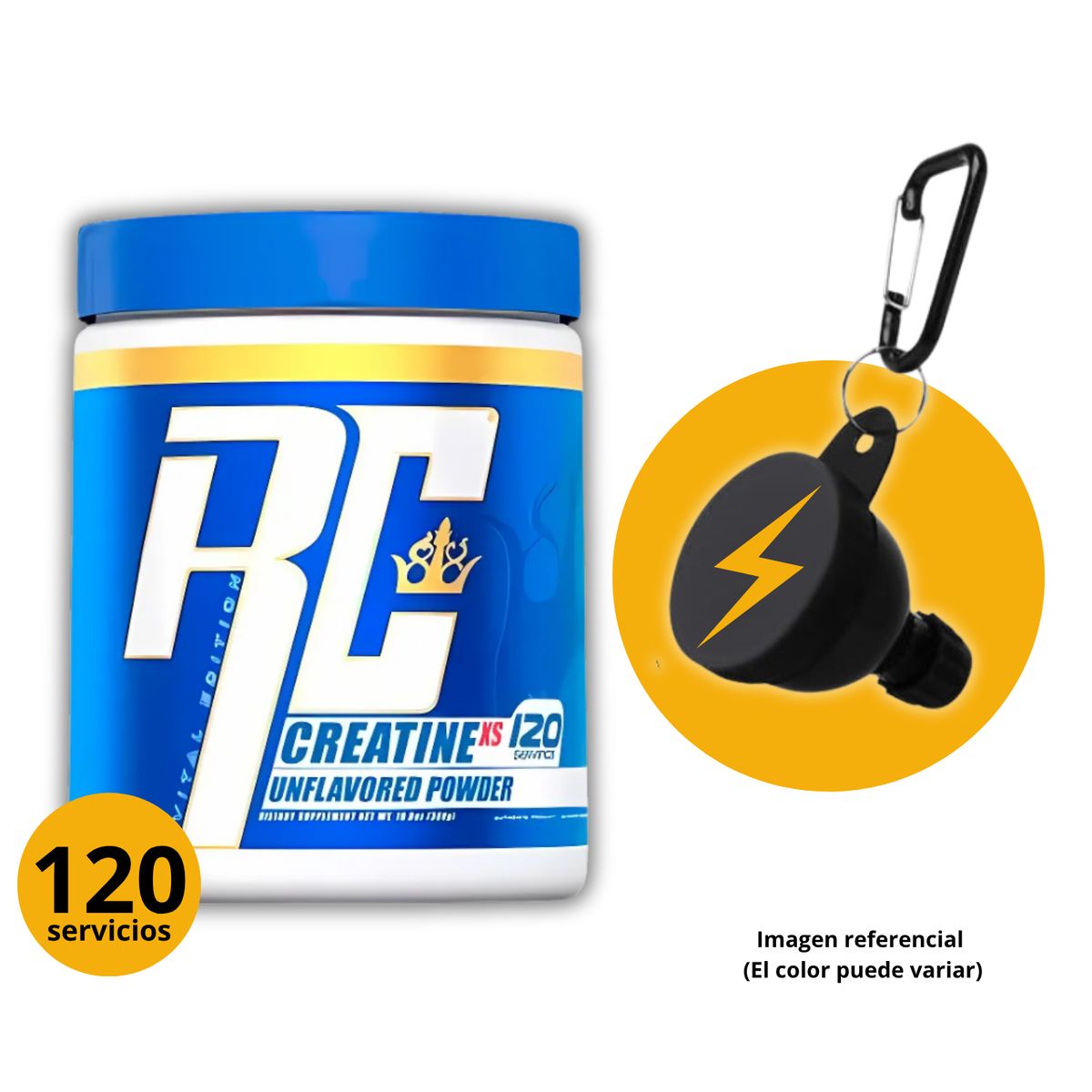RONNIE COLEMAN - CREATINA RONNIE COLEMAN DE 300gr CON PORTASUPLEMENTOS - CREATINA MONOHIDRATADA