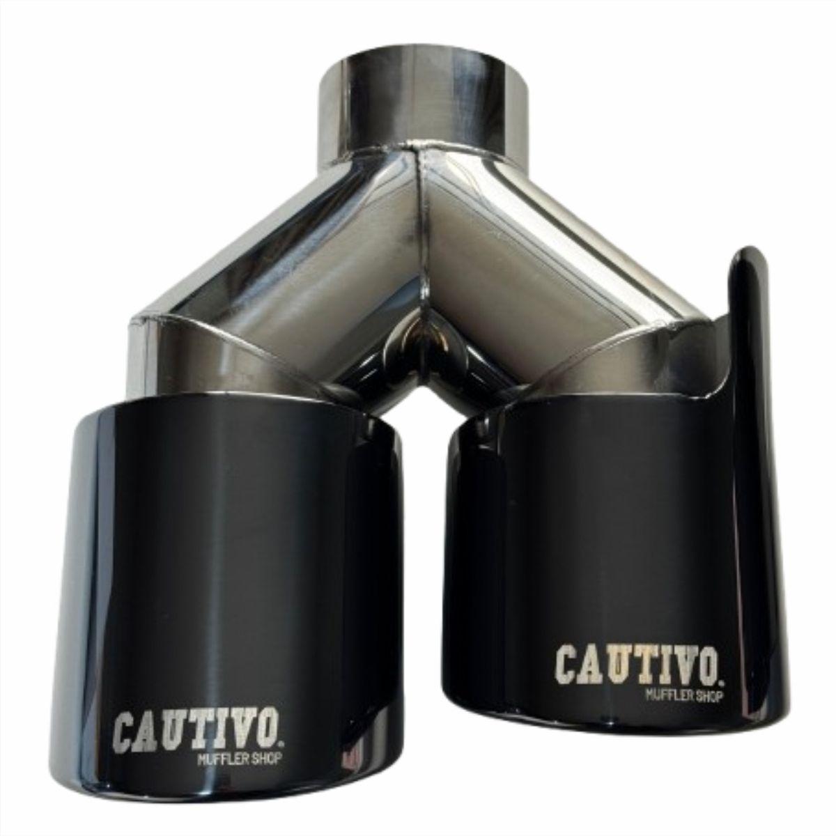 GENERICO - Doble salida de escape Muffler Shop color negroEntrada 25¨