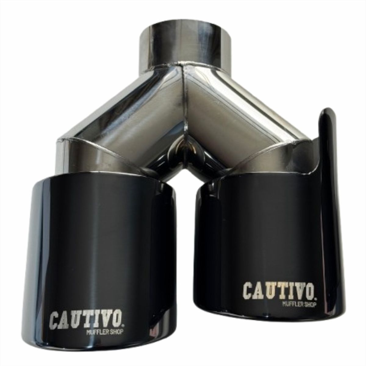 GENERICO - Doble salida de escape Muffler Shop color negroEntrada 25¨