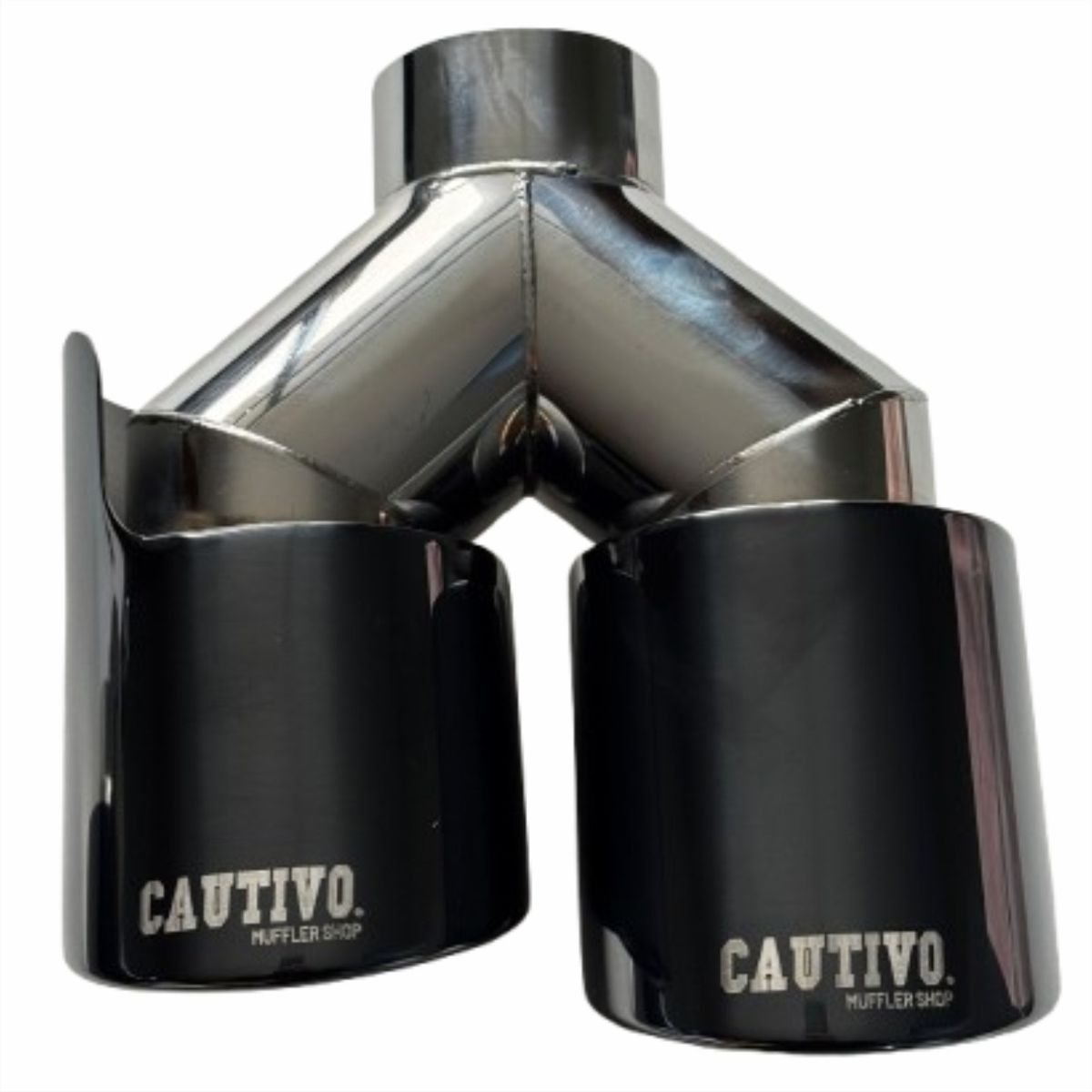 GENERICO - Doble salida de escape Muffler Shop color negroEntrada 25¨