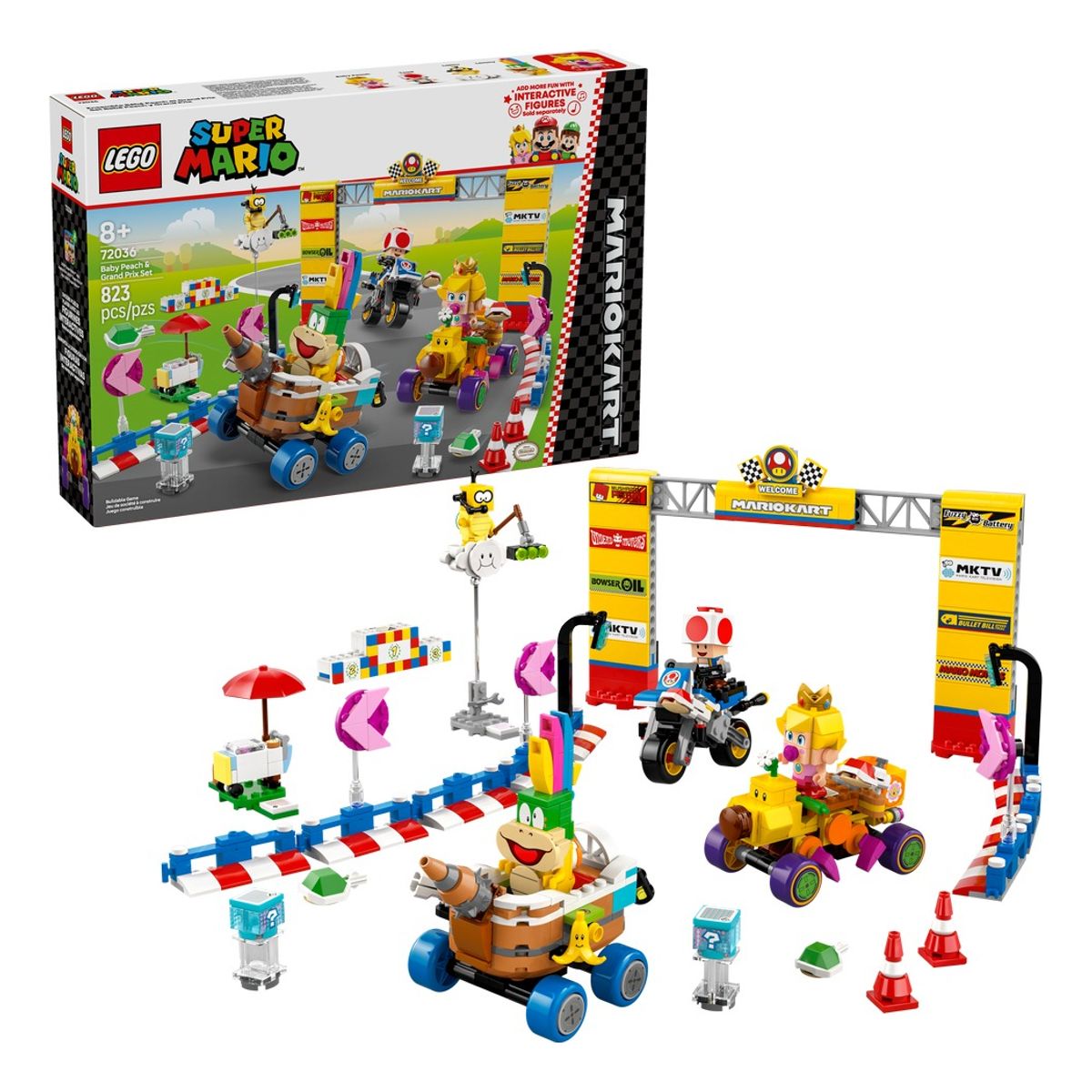LEGO - LEGO 72036 Mario Kart™ Set Bebé Peach y Grand Prix