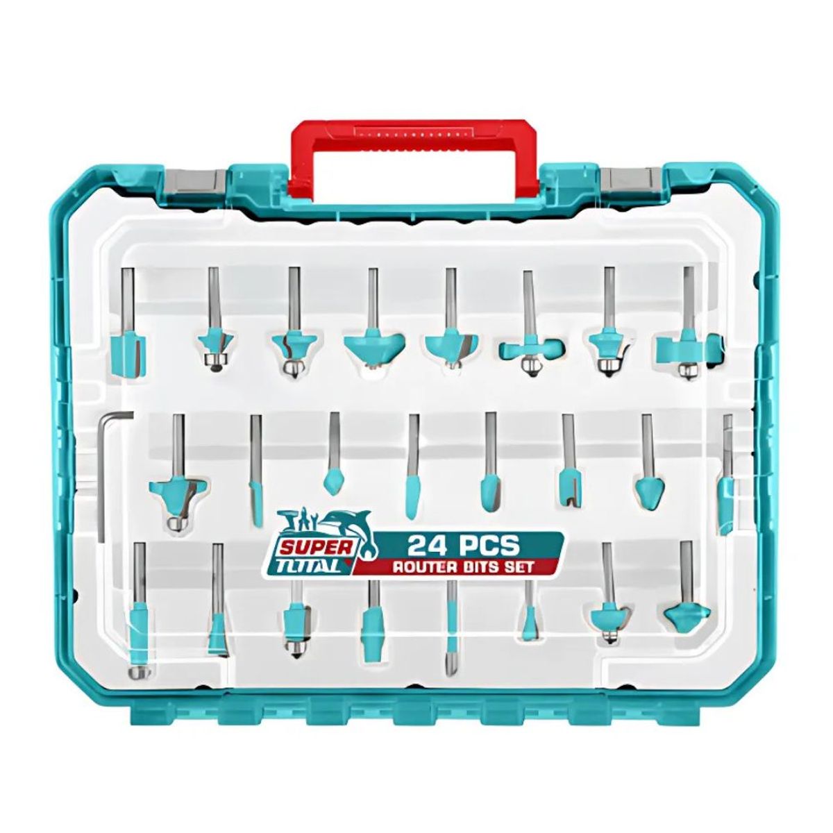 TOTAL TOOLS - Set de Puntas para Ruteadora 12MM 24PCS Industrial