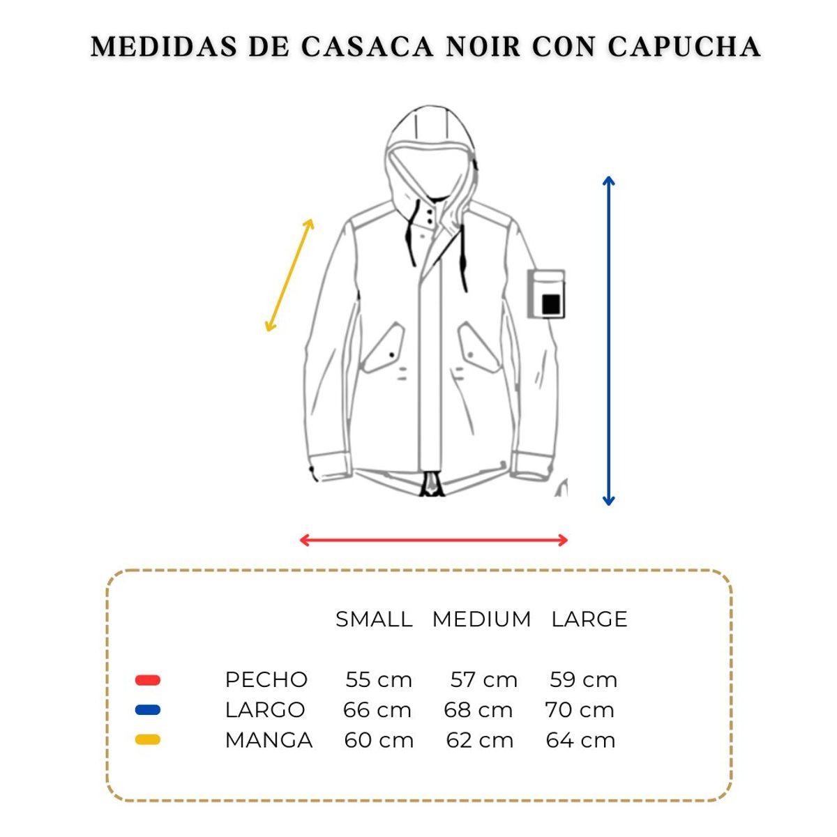 GENERICO - Casaca GENERICO Térmica NOIR Con Capucha Negro