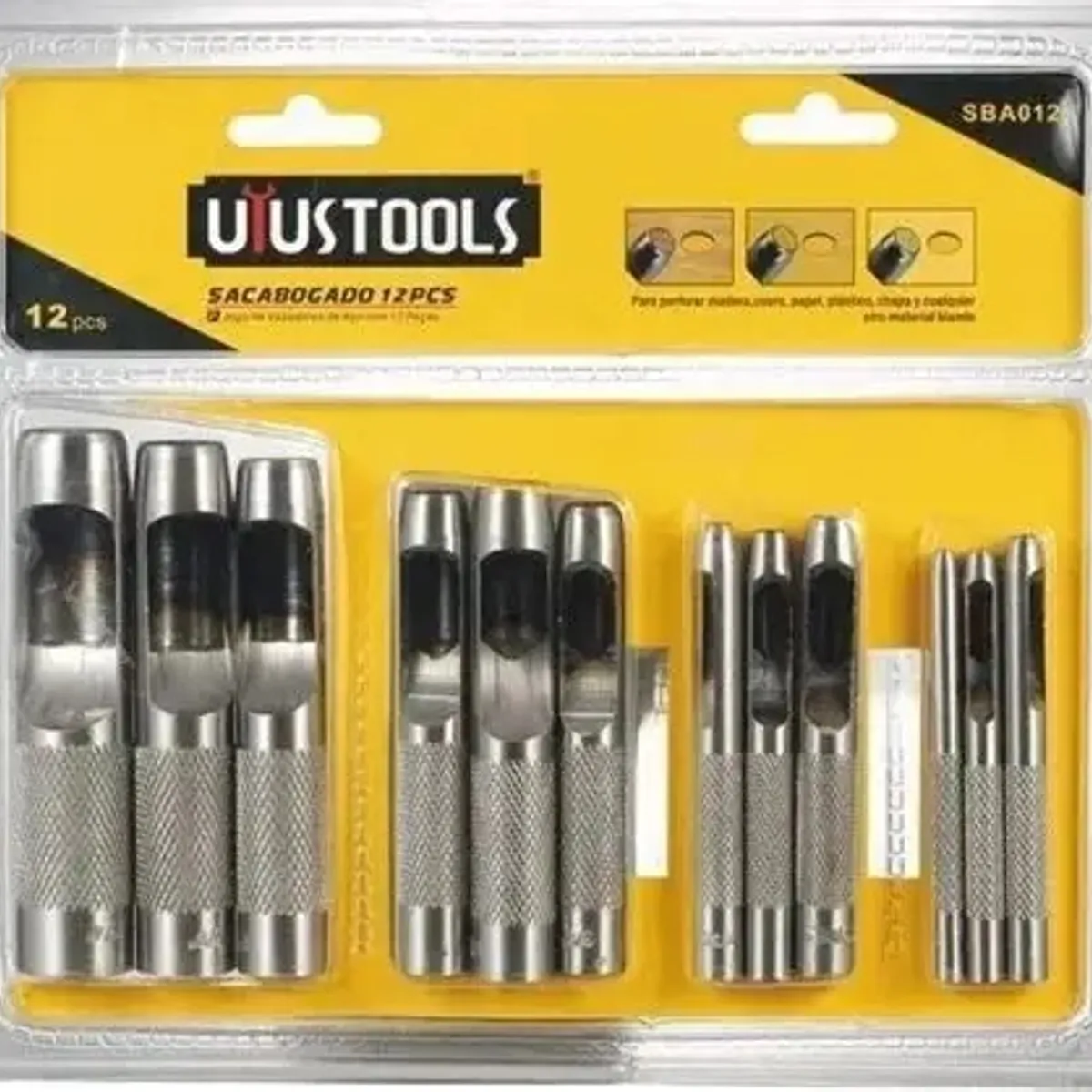 UYUSTOOLS - Juego de Sacabocados 12 Piezas