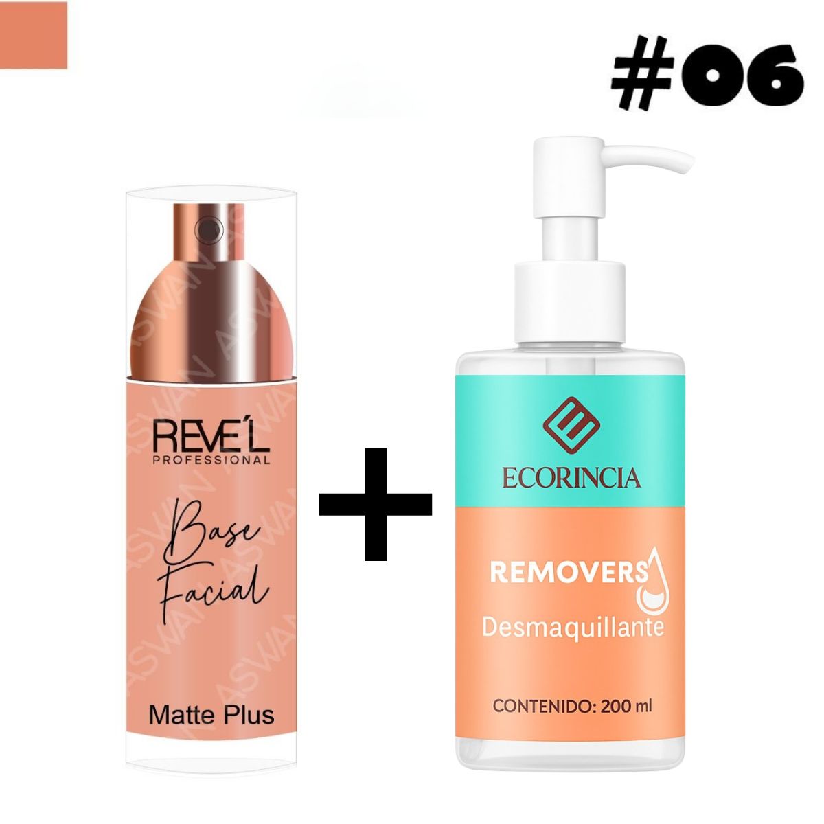 GENERICO - Pack Base Facial Matte Plus 06 REVEL + Removedor 200 ml