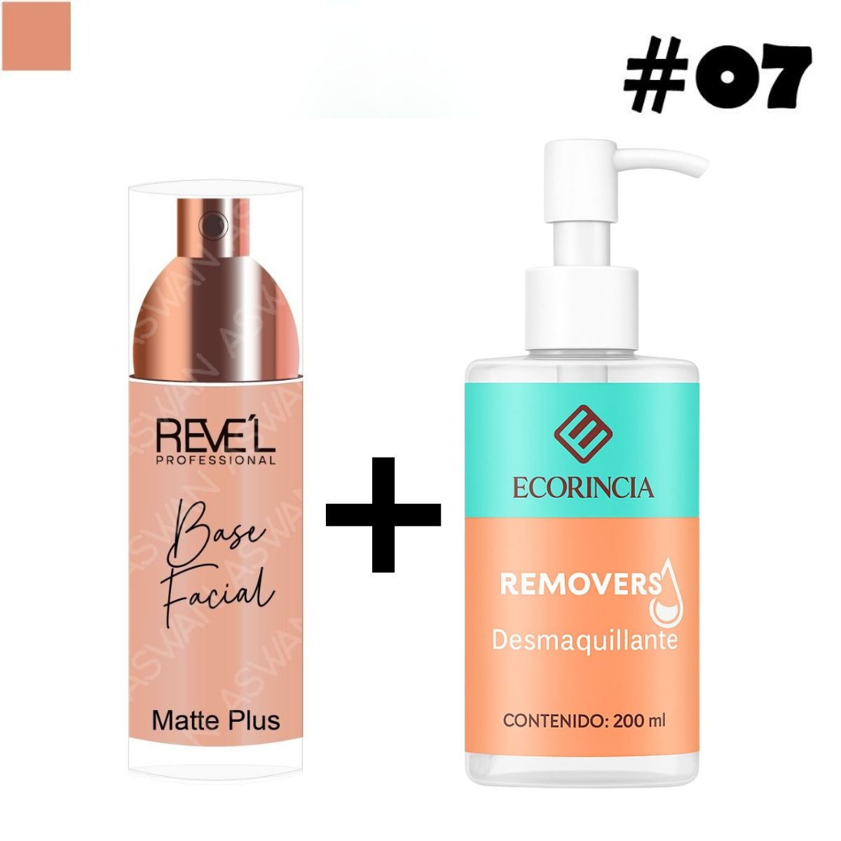 GENERICO - Pack Base Facial Matte Plus 07 REVEL + Removedor 200 ml